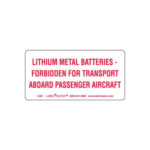 American Labelmark Co LabelMaster L395 DOT Lithium Battery Marking, Paper, 4" x 2", 500/Roll L395 - main